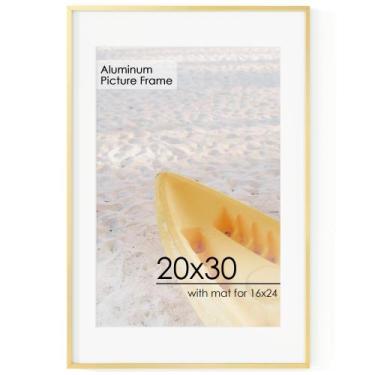 Imagem de Porta-retratos FLYJOE de alumínio 20x30cm com tapete para ouro de 40x6