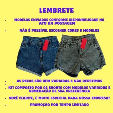Imagem de Kit 2 Shorts Jeans Feminino Cintura Alta Diversos Modelos - Alumale Je