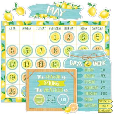 Imagem de Teacher Created Resources Quadro de avisos do calendário Lemon Zest (TCR8479)