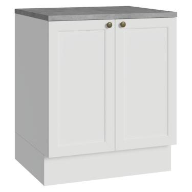Imagem de Balcão De Cozinha 70 Cm 2 Portas Branco Vik Madesa Branco