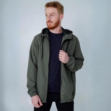 Imagem de Jaqueta Masculina Nylon Corta Vento Capuz Fixo Punho e Barra com Elástico Cordão-Masculino