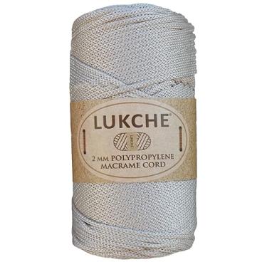 Imagem de Cordão de macramê de poliéster 2 mm x 125 jardas, corda de macramê premium 100% polipropileno, fio colorido, bolsa de macramê de crochê para cabides de parede, bolsas, placas inferiores, tapetes (bege