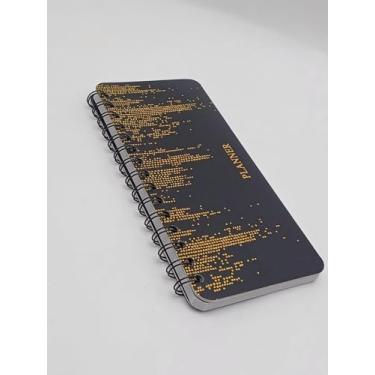 Imagem de Planner Semanal Agenda e Bloco de Anotações Espiral Capa Preta com Detalhes Dourados Controle Financeiro e Planejamento Mensal