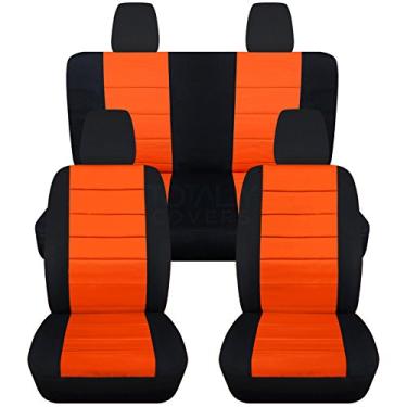 Imagem de Totalmente compatível com capas de assento JK Jeep Wrangler 2011-2018 – conjunto completo: dianteiro e traseiro (23 cores) 2 portas/4 portas traseira completa sólida/banco divididoTotally Covers 2-Door laranja TCCSCBC26-81JWJK2CO