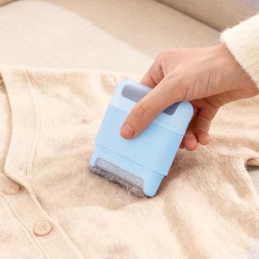 Imagem de Aparador manual de fiapos, barbeador de tecido portátil para roupas, sofá e cama, removedor de fiapos, ferramenta para remoção de fiapos, 1 peça (azul)