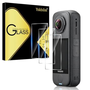 Imagem de Yskbilm (Pacote com 3) Protetores de tela de câmera compatíveis com acessórios Insta360 X4 Air, 9H de alta definição, transparente, antiarranhões, sem bolhas