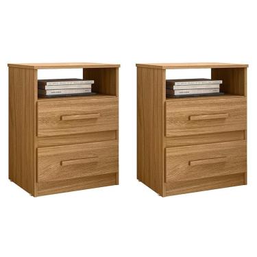 Imagem de Kit 2 Mesas De Cabeceira Apolo 2 Gavetas Freijó Moval Freijó