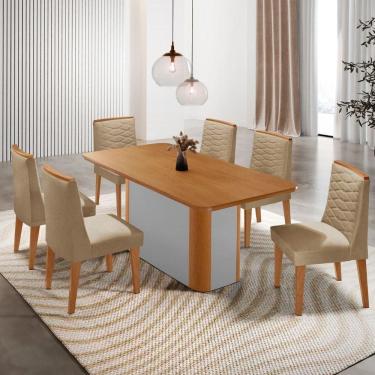 Imagem de Mesa De Jantar Isadora 180cm Tampo Mdf Laminado Turim 07 Off White