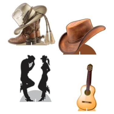 Imagem de KIT 4 Displays Country 20cm - Vinil Fosco Sem Reflexo - Totem Decoração Festa Infantil Aniversário