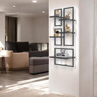 Imagem de Conjunto 5 Prateleiras Industrial Preto - Pleno