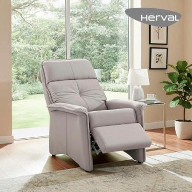 Imagem de Poltrona do Papai Reclinável Herval Verona, Veludo Gelo, 151 cm