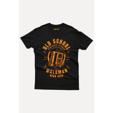 Imagem de Camiseta Nerd Chic Anos 80 e 90 Geek Old School Stereo Walkman Geek-Unissex