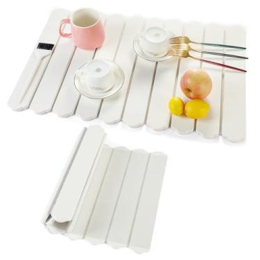 Imagem de Ottkids Tapete de secagem de pratos grande de pedra para balcão de cozinha, 61 cm (C) × 40,6 cm (L) x 40,6 cm (L), tapete de secagem de louça dobrável e ecológico, tapetes de terra de diatomáceas