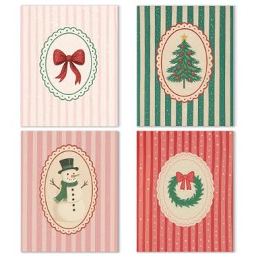 Imagem de Noaleviax Conjunto de pôster de parede retrô de Natal - decoração de parede com tema de inverno Coquette Navidad, arte de parede para quarto sala de aula dormitório decoração de cabine de casa, 20 x