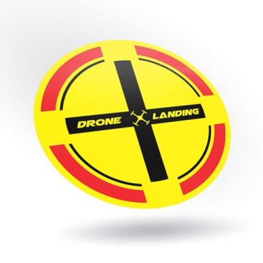 Imagem de Adesivo Decalque Drone Landing Pad Case – Vinil 14.0 cm – Escolha Cor/Design – Marcador FPV & DJI Case – Impermeável UV Impresso por KCD (Círculo Clássico, Vermelho/Preto em Amarelo)