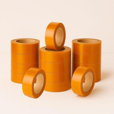 Imagem de Kit 15 Fitas Adesiva Larga Durex Laranja 250m Embalagem Fechamento Caixa Uso Geral Resistente