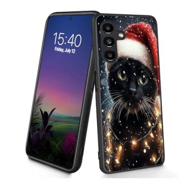Imagem de Bxgolkgd Projetada para Galaxy A17 5G, capa protetora antiderrapante de silicone TPU macio e fino à prova de choque para Samsung Galaxy A17 5G 2025 de 6,7 polegadas - Gato preto de Natal