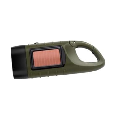 Imagem de predolo Lanterna de camping compacta e portátil com manivela e energia solar, ideal para escalada, caminhadas atividades ao ar livre, Verde