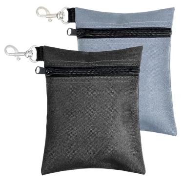 Imagem de IANFAN Bolsa de camiseta de golfe, pacote com 2, bolsa de encaixe para acessórios de bolsas de golfe, 16,69 x 5,31 polegadas, tecido Oxford 600D, preto e cinza