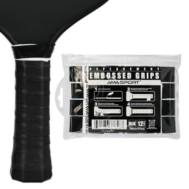 Imagem de PICKLETECH AMA Sport Pickleball Paddle Overgrip Tape - Pacote com 3 - Aderência macia e pura - Aderência absorvente e confortável para raquete de pickleball - preta