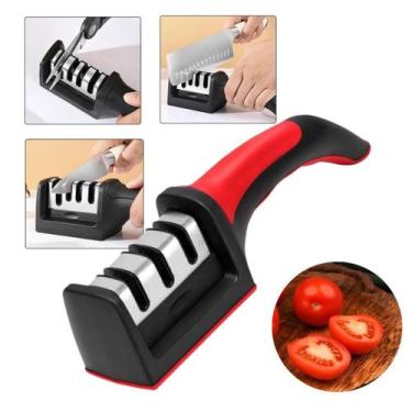 Imagem de Afiador Amolador De Facas Tesouras 3 Em 1 Profissional Faca - King