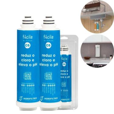 Imagem de Kit 2 Refil C5 Filtro Agua Purificador Facile Mangueira Cap