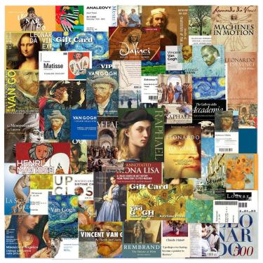 Imagem de Adesivos, artes, museus, exposições, recibos de ingressos, 50 unidades/lote