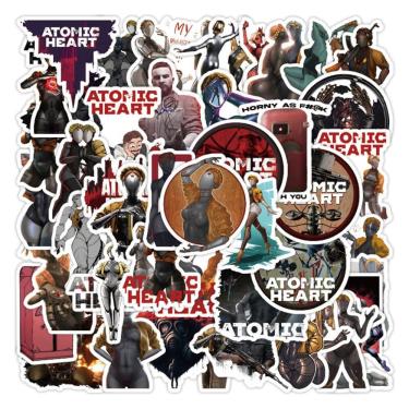 Imagem de Adesivos Atomic Hearts, vinil impermeável, anime, 50 unidades