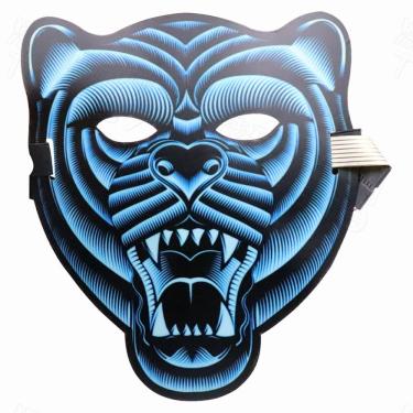 Imagem de Máscara facial completa Cosplay Costume Sound Control LED Tiger