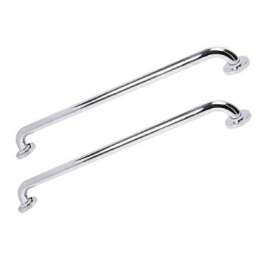 Imagem de Alça Apoio 60Cm Inox Kit 2 Uni Barra Suporte Apoio Anti Queda Evita Ac