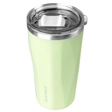 Imagem de SILICANICE Copos/MacSlider Tampa de Aço Inoxidável Isolado a Vácuo de Aço Inoxidável, Lavável na Lava-Louça, Revestimento de Silicone à Prova de Derramamento, Copo Térmico Durável