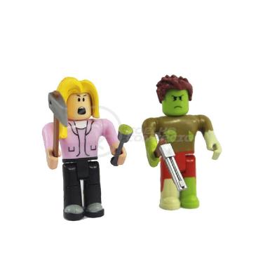 Imagem de Cartela 4 Boneco 7Cm Roblox Toys Zombie + Cenario Apocalipse