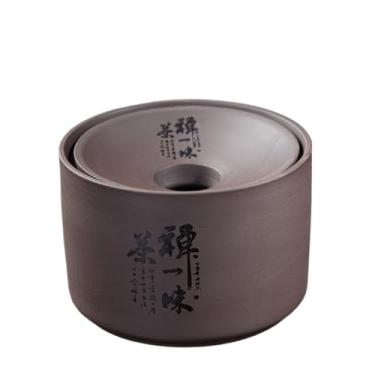 Imagem de Cinzeiro Cinzeiro simples de barro roxo com tampa em formato funil, ideal para sala estar, escritório e mesa chá, evitando que as cinzas se espalhem