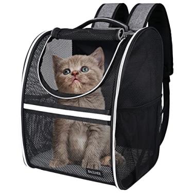 Imagem de BAGLHER Mochila para Transporte de Animais de Estimação, Design Ventilado, Mochila de Viagem para Animais de Estimação com Alças de Ombro Confortáveis, Suporte Inferior Mais Espesso, Mochila para Tran