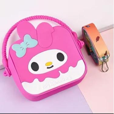 Imagem de Bolsa Cute Infantil em Silicone – Personagem Adorável, Alça Regulável, Para Passeios (ROSA CHOQUE)