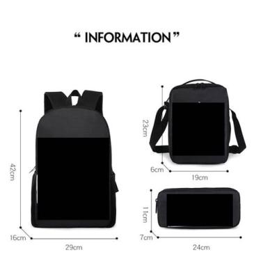 Imagem de Conjunto de mochilas Jeffys Anime School Bag para crianças, 3 unidades