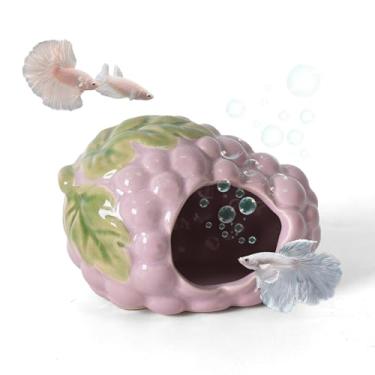 Imagem de Deapeey Decoração de aquário Caverna Betta Peixe Acessórios de Aquário Ornamentos Escondidos Caverna Casa de Uva Esconderijo para Camarão Caranguejo Eremita Cichlido, Polvo Oculto Criação para Tanque