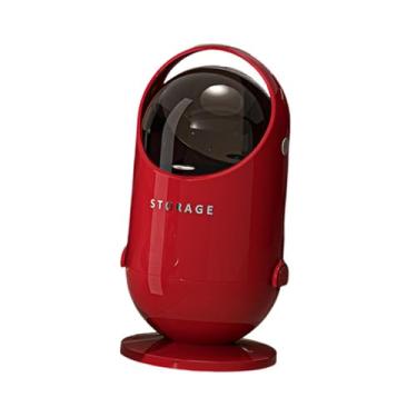 Imagem de Baoblaze Lixeira moderna com tampa articulada para armazenamento de lixo, recipiente de lixo com capacidade de 20L para escritório, sala de estar e uso, Vermelho