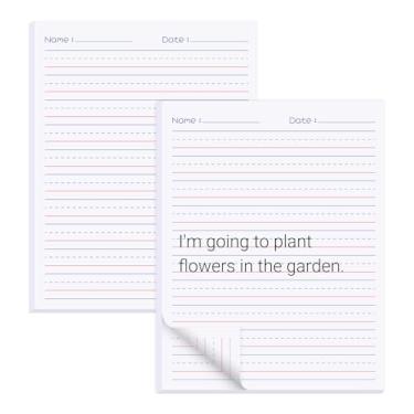 Imagem de zmybcpack 2 Pack Write Beginner Paper for Kids, 8.5"x11" Handwriting Paper Kindergarten for Kids, Primary Composition Notepad(100 Sheets Each, Double-Sided Printing)