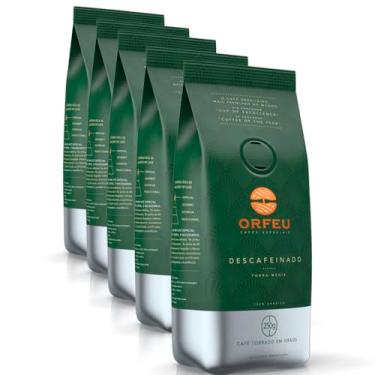 Imagem de Café em Grãos Premium Orfeu Descafeinado Kit 5 Pacotes 250g