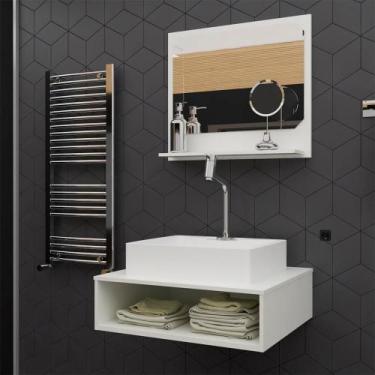 Imagem de Gabinete Para Banheiro C/Cuba + Espelho Ful Ed.50 Branco S/C - GABINET