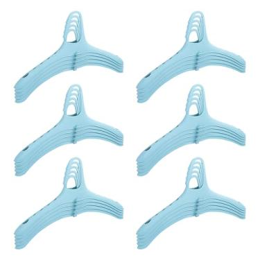 Imagem de Cetomo Pacote com 30 cabides de plástico, cabide de ombro largo, organizadores de armário de PP para suéter, casaco e terno, economia de espaço, cascata, sem rugas, azul, pacote com 30