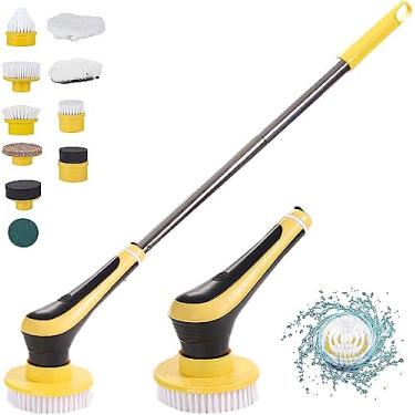 Imagem de Escova de Limpeza Elétrica Multipropósito Sem Fio para Casa Banheiro Piscina Ferramenta Rotativa Pisos e Vidros com Vara