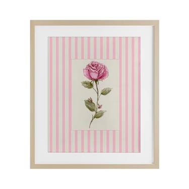 Imagem de Stupell Industries Impressão emoldurada de bétula rosa listrada sob vidro, design de Lisa Wehmeyer, 40 x 33