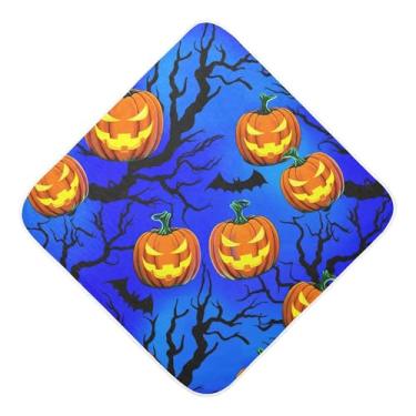 Imagem de Burbuja Toalha de banho assustadora de abóbora para bebês - Toalha com capuz de musselina macia e absorvente para recém-nascidos, 76 x 76 cm