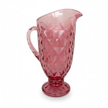 Imagem de Jarra de Vidro Rosa 1,5L – Design Lapidado – 24cm x 14cm – Ideal para Suco, Água e Mesa Posta