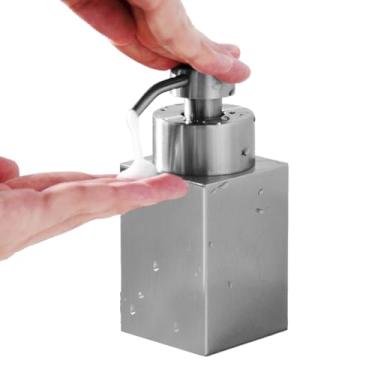 Imagem de Bomba De Dispensador De Em Aço Inoxidável - Frasco Recarregável Com Bomba Para Loções - Dispensador Para Líquido De 200ml - Para Casa Banheiro Cozinha Gel De Banho Loção Xampu Fluido