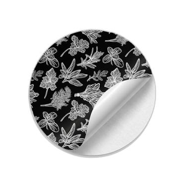 Imagem de Adesivos Redondos Natalinos 25 Unidades Com Estampa de Temperos e Ervas Aromáticas - Tamanho 85x85cm