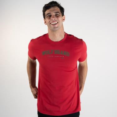 Imagem de Camiseta Acostamento Brand Wolf Vermelha-Masculino