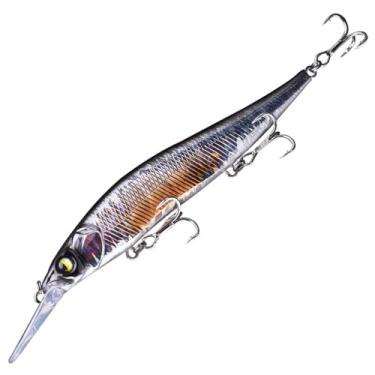 Imagem de Iscas Jerkbait para Peixes Bass com Anzol Triplo Minnow de Mergulho Médio Isca Artificial Rígida Movimento Balanço Equipamento Pesca Ação Natação Realista Atrair Predadores ABS Aço Inoxidável Flutuant